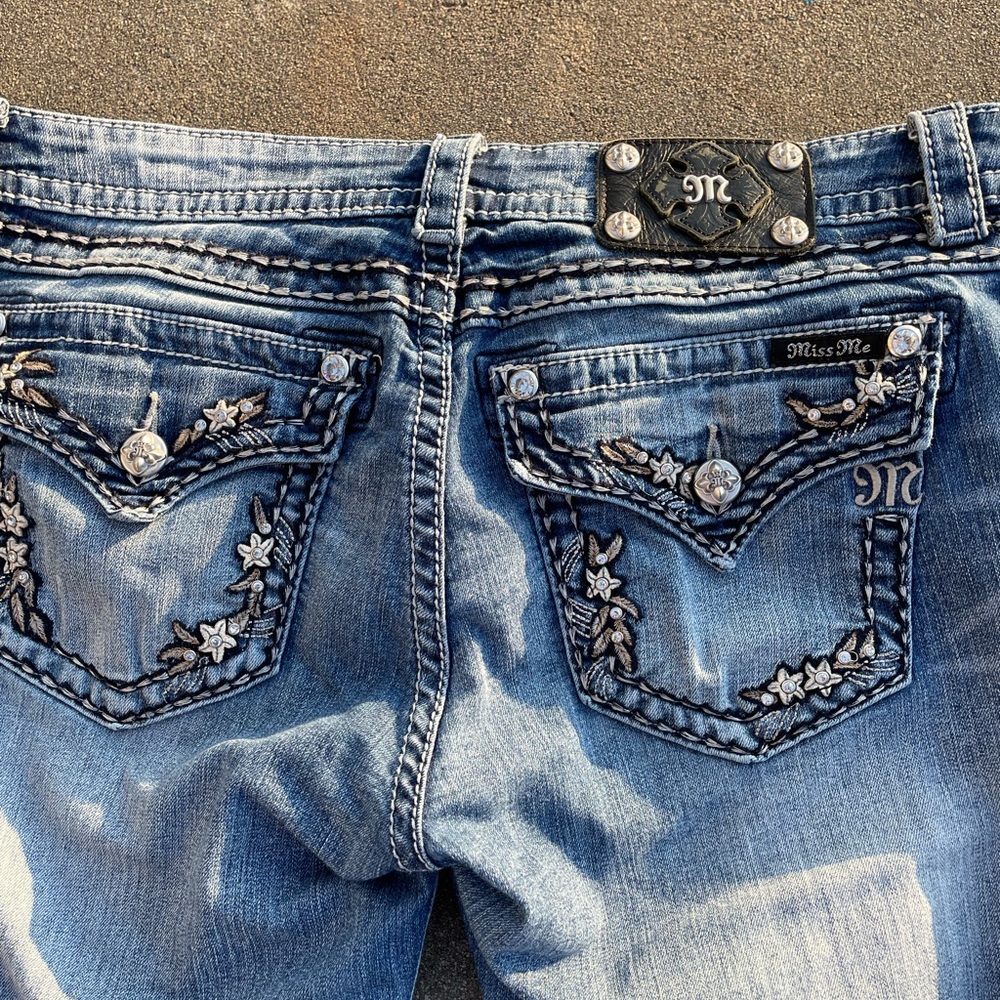 Miss Me Women's Light Blue Embroidered Boot Cut Jeans